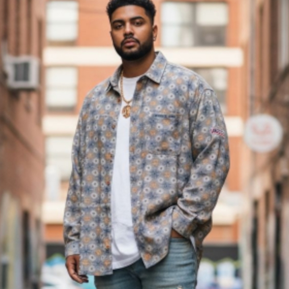 Vintage Avirex‎ Men's All Over Print Button Up Shirt XXL 90s Y2K Streetwer